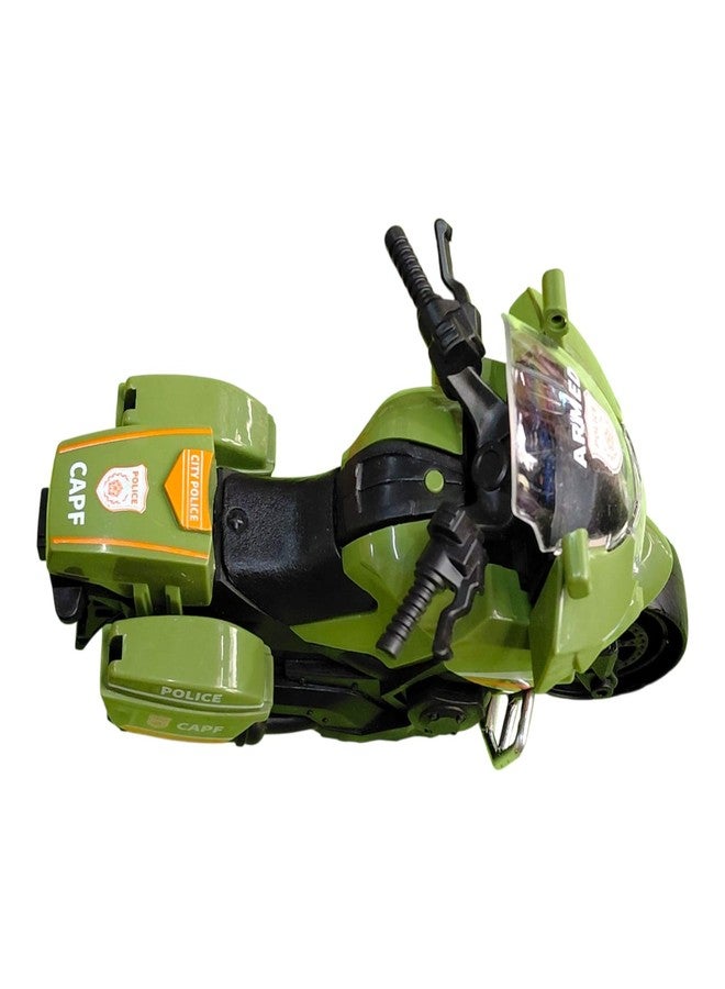 JNiL Mini Pull Back Police Motorcycle Toy, Pull Back Toy Motorcycle | Perfect for Kids, Toddlers, Boys & Girls (Pack of 1) (Green) - Image 3